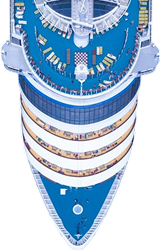 Aerial View Beautiful white Cruise ship luxury cruise ocean Sea Concept