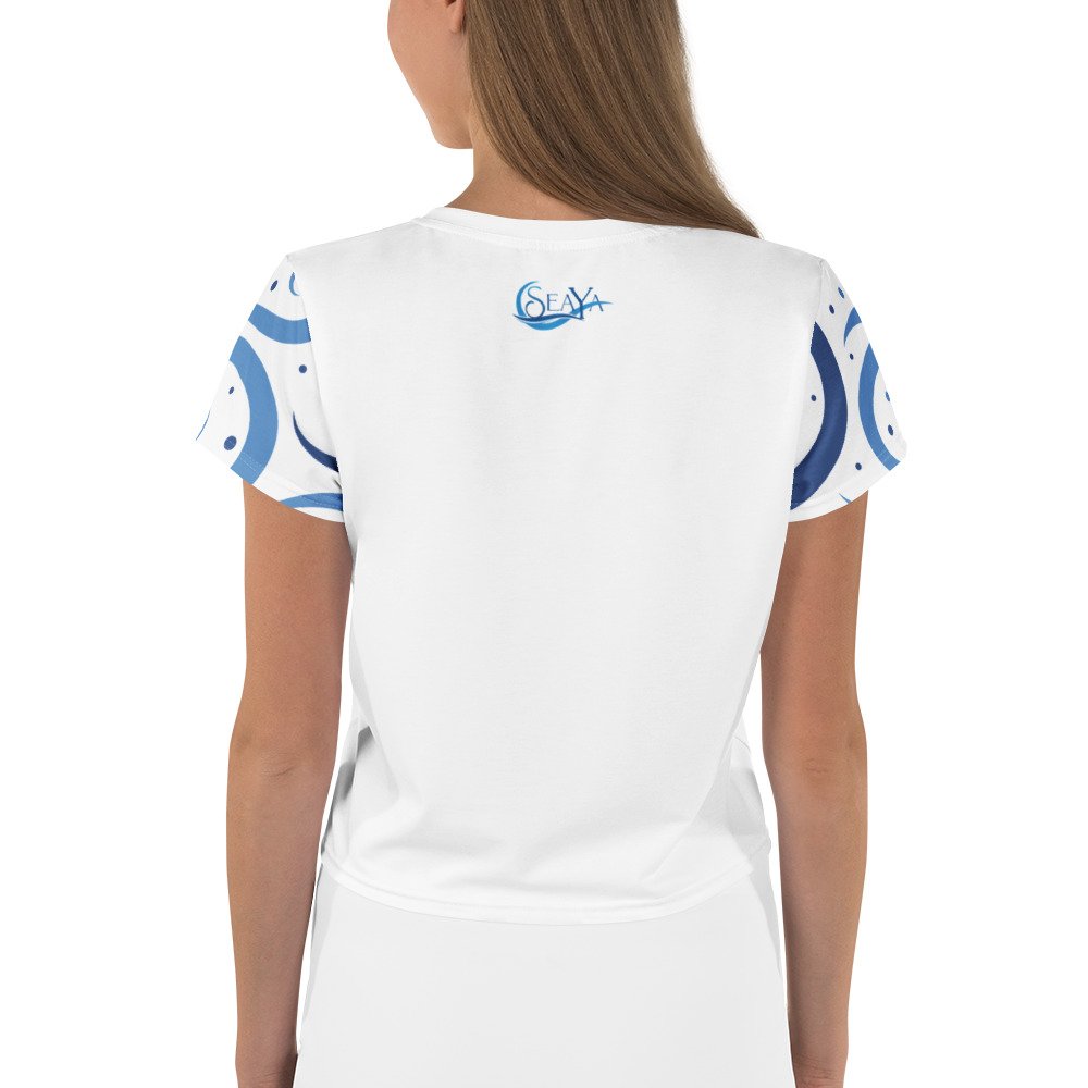 Print crop white tee Back