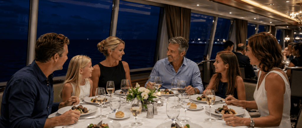Cruise Dining Companions Never Eat Alone at Sea